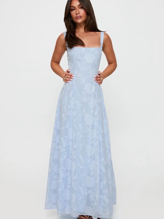 Princess Polly Dresses & Skirts - Princess Polly Pale Blue Floral Square-Neck Maxi Dress